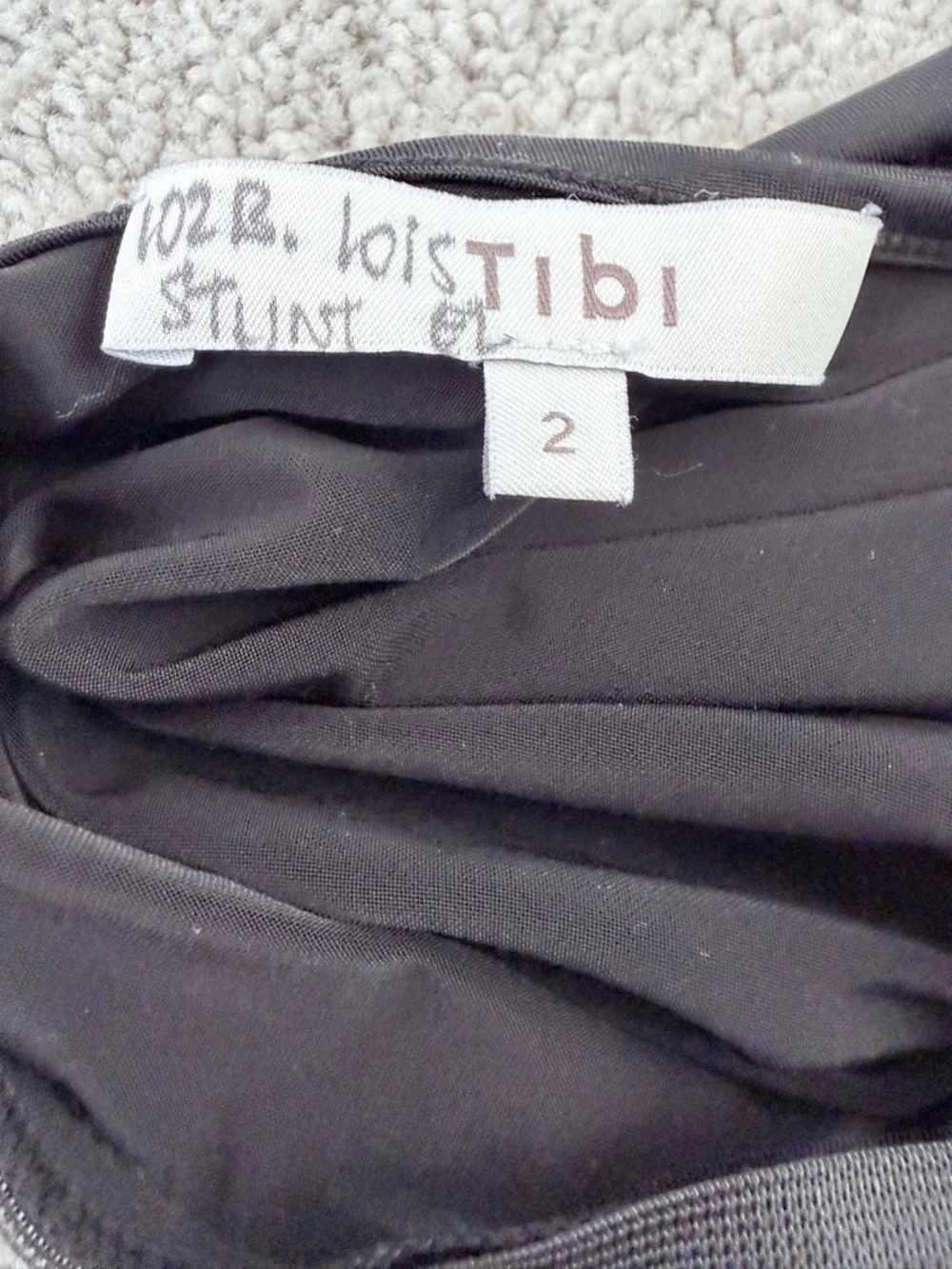 Tibi Ruched Jersey Crewneck Long Sleeve Top Black|Size 2 Minimal Draped Designer - Picture 12 of 14